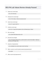 REX PN Lab Values Review Already Passed