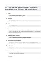REX-PN practice questions QUESTIONS AND ANSWERS 100% VERIFIED A+ GUARANTEED
