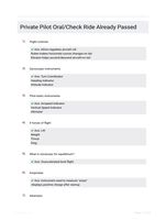 Private Pilot Oral/Check Ride Already Passed