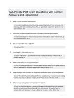 FAA Private Pilot Exam Questions with Correct Answers and Explanation