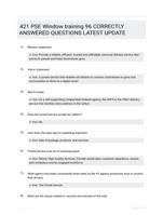 421 PSE Window training 96 CORRECTLY ANSWERED QUESTIONS LATEST UPDATE