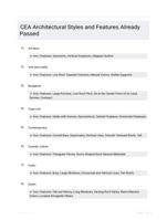 CEA Architectural Styles and Features Already Passed