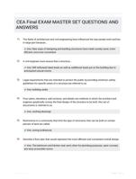 CEA Final EXAM MASTER SET QUESTIONS AND ANSWERS