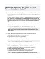 Nursing Jurisprudence and Ethics for Texas Nurses Study Guide Graded A+