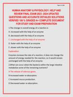 HUMAN ANATOMY & PHYSIOLOGY: HELP AND  REVIEW FINAL EXAM 2023 -2024 UPDATED  QUESTIONS AND ACCURATE DETAILED SOLUTIONS