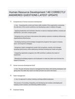 Human Resource Development 140 CORRECTLY ANSWERED QUESTIONS LATEST UPDATE