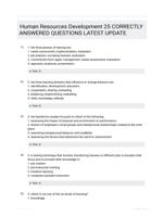 Human Resources Development 25 CORRECTLY ANSWERED QUESTIONS LATEST UPDATE
