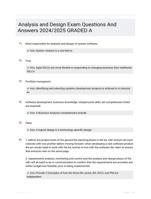 Analysis and Design Exam Questions And Answers 2024/2025 GRADED A