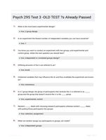 Psych 295 Test 3 -OLD TEST ?s Already Passed