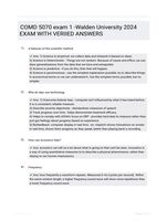 COMD 5070 exam 1 -Walden  University 2024 EXAM WITH VERIIED  ANSWERS