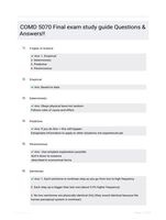 COMD 5070 Final exam study guide Questions & Answers!!
