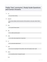 Publix Test ( acronyms ) Study Guide Questions and Correct Answers