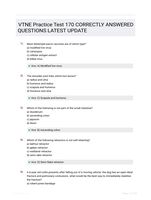 VTNE Practice Test 170 CORRECTLY ANSWERED QUESTIONS LATEST UPDATE