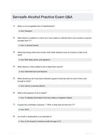 Servsafe Alcohol Practice Exam Q&A