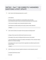 SWT301 - Part 7 100 CORRECTLY ANSWERED QUESTIONS LATEST UPDATE