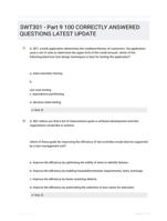 SWT301 - Part 9 100 CORRECTLY ANSWERED QUESTIONS LATEST UPDATE