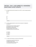 SWT301 - Part 1 100 CORRECTLY ANSWERED QUESTIONS LATEST UPDATE