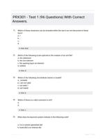PRX301 - Test 1 |96 Questions| With Correct Answers.