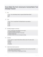 Econ Meet the Fed: American's Central Bank Test Already Passed