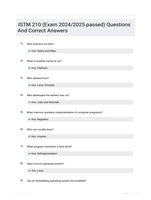 ISTM 210 (Exam 2024/2025 passed) Questions And Correct Answers