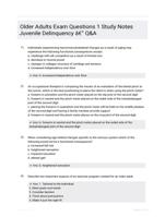 Older Adults Exam Questions 1 Study Notes Juvenile Delinquency - Q&A