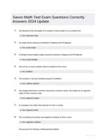 Saxon Math Test Exam Questions Correctly Answers 2024 Update