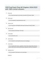 CER Final Exam Prep All Chapters 2024/2025 with 100% correct answers