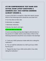 ATI RN COMPREHENSIVE TEST BANK 2020  ACTUAL EXAM LATEST QUESTIONS &  ANSWERS 2023 -2024 VERFIED ANSWERS  ALREADY GRADED A+