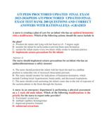 ATI PEDS PROCTORED UPDATED FINAL EXAM  2023-2024/PEDS ATI PROCTORED UPDATED FINAL EXAM TEST BANK 200 QUESTIONS AND CORRECT