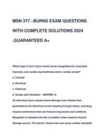 MSN 377 BURNS EXAM QUESTIONS  WITH COMPLETE SOLUTIONS 2024 .GUARANTEED A+