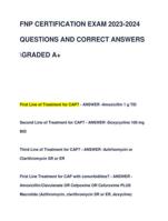 FNP CERTIFICATION EXAM 2023-2024  QUESTIONS AND CORRECT ANSWERS  GRADED A+