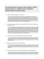 Fire Department Incident Safety Officer EXAM QUESTIONS (81 TERMS) WITH VERIFIED DEFINITIONS UPDATED 2024