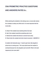 CNA PROMETRIC FINAL EXAM REVIEW QUESTIONS AND ANSWERS LATEST VERSION UPDATED 2024-2025 COMPLETE DOCUMENT FOR EXAM