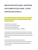 NBSTSA PRACTICE EXAM A QUESTIONS  WITH COMPLETE SOLUTIONS LATEST  UPDATES 2024 RATED A+