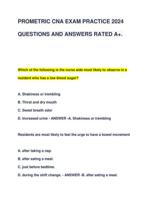 PROMETRIC CNA FINAL EXAM PRACTICE 2024 UPDATED QUESTIONS AND ANSWERS LATEST VERSION COMPLETE DOCMENT FOR STUDY