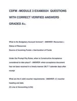 CDFM MODULE 3 EXAM2024 QUESTIONS  WITH CORRECT VERIFIED ANSWERS  GRADED A+.