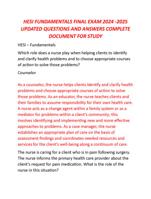 HESI FUNDAMENTALS FINAL EXAM 2024 -2025  UPDATED QUESTIONS AND ANSWERS COMPLETE  DOCUMENT FOR STUDY