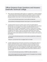Officer Entrance Exam Questions and Answers- Greenville Technical College
