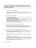 FACHE - Healthcare (Wk8&9 Study Questions) Already Passed