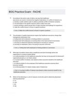 BOG Practice Exam - FACHE