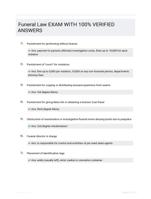 Funeral Law EXAM WITH 100%  VERIFIED ANSWERS