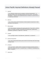 Union Pacific Hazmat Definitions Already Passed