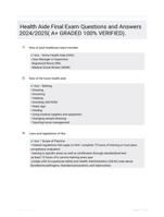 Health Aide Final Exam Questions and Answers 2024/2025( A+ GRADED 100% VERIFIED).