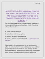 NURS 222 ACTUAL TEST BANK FINAL EXAM FOR  HEALTH AND WELLNESS UPDATED QUESTIONS  AND DETAILED SOLUTIONS VERIFIED 100 %
