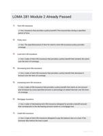 LOMA 281 Module 2 Already Passed