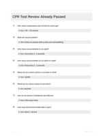 CPR Test Review EXAM QUESTIONS (55 TERMS) WITH VERIFIED DEFINITIONS UPDATED 2024