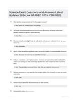 Science Exam Questions and Answers Latest Updates 2024( A+ GRADED 100% VERIFIED).