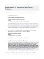 Leadership |110 Questions| With Correct Answers.