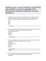 NUR257 Exam 1 ACTUAL EXAM 201 QUESTIONS AND CORRECT DETAILED ANSWERS WITH RATIONALES (VERIFIED ANSWERS) |ALREADY GRADED A+