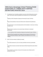 509A Davis Advantage Critical Thinking EXAM QUESTIONS (21 TERMS) WITH VERIFIED DEFINITIONS UPDATED 2024